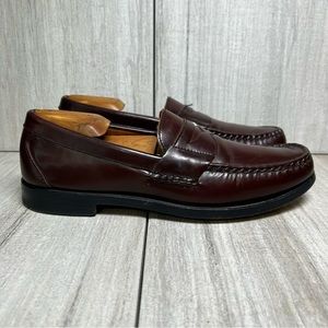Allen Edmonds Walden Leather Oxblood Slip On Penny Loafer Dress Mens Size 9.5 B